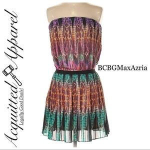 BCBGMaxAzria Strapless Black Color Block Dress